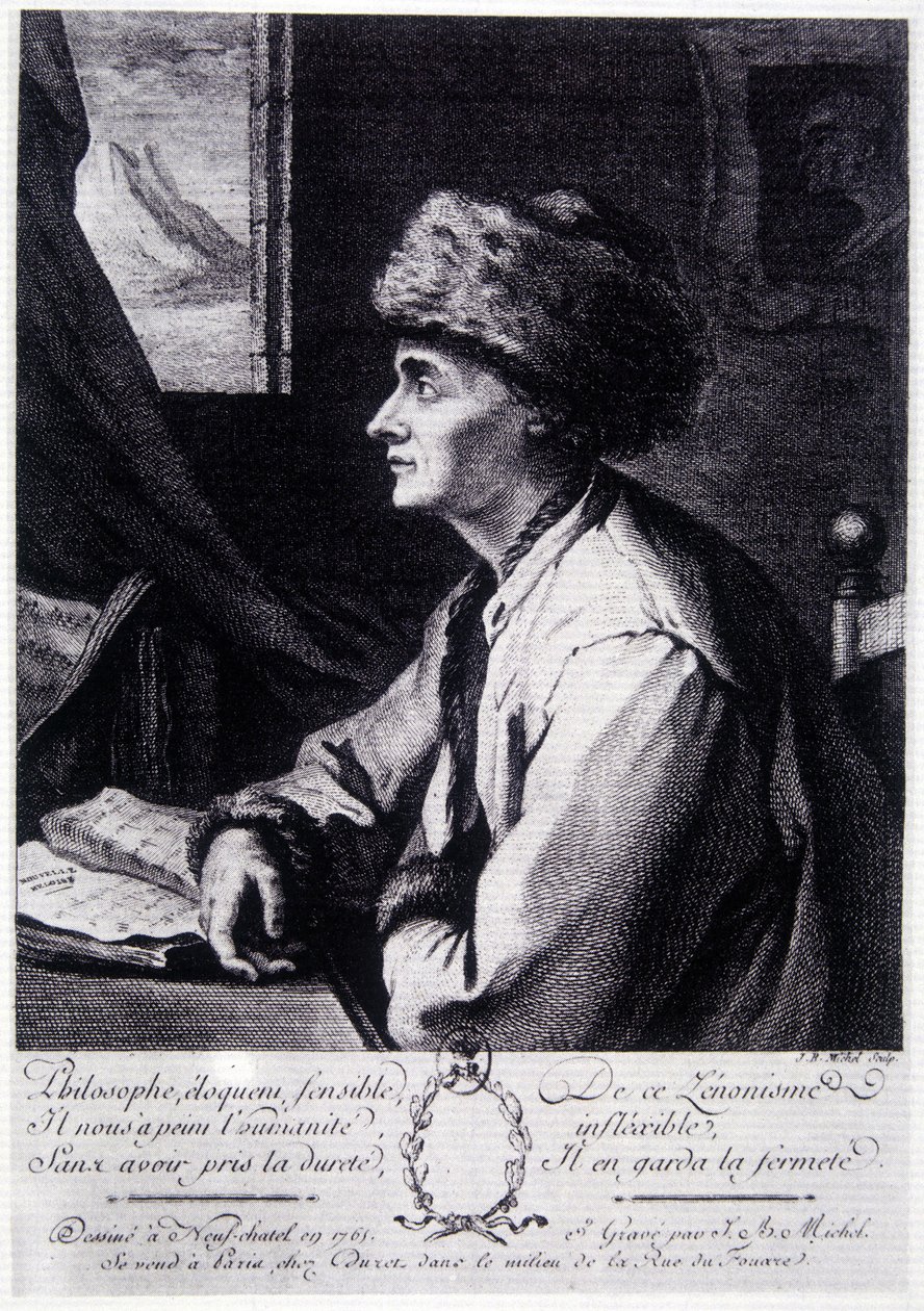 Jean Jacques Rousseaun muotokuva tekijältä Unknown artist