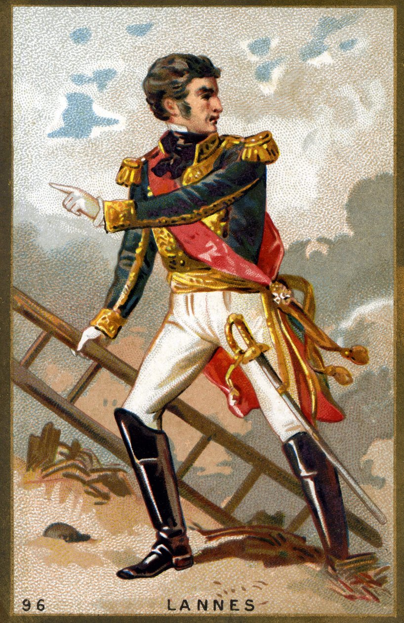 Muotokuva Jean Lannesista, Montebellon herttuasta (1769 - 1809) Ranskan marsalkasta. 1800-luvun kromolitografia. tekijältä Unknown artist