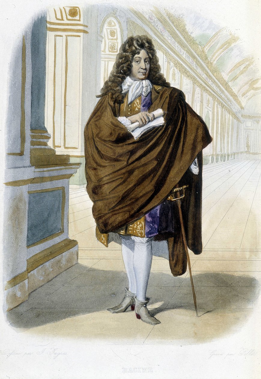 Jean Racinen, ranskalaisen näytelmäkirjailijan ja runoilijan (1639 - 1699) muotokuva - elokuvassa "" Le Plutarque francais", toim. Mennechet tekijältä Unknown artist