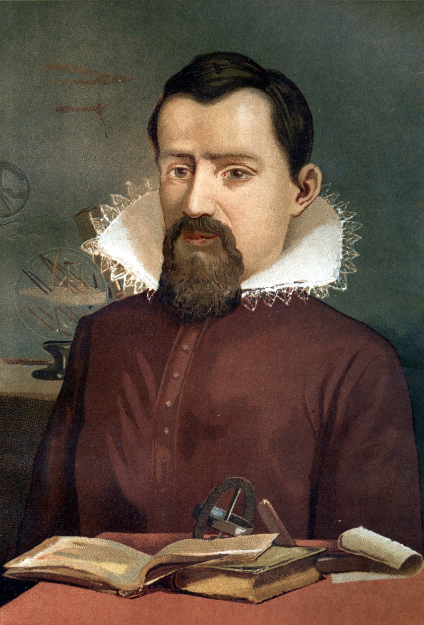 Muotokuva Johannes Kepleristä (Keppler), tähtitieteilijä (1571 - 1630), Louis Figuierin Tiede ja sen miehiä mukaan, Barcelona 1881 tekijältä Unknown artist