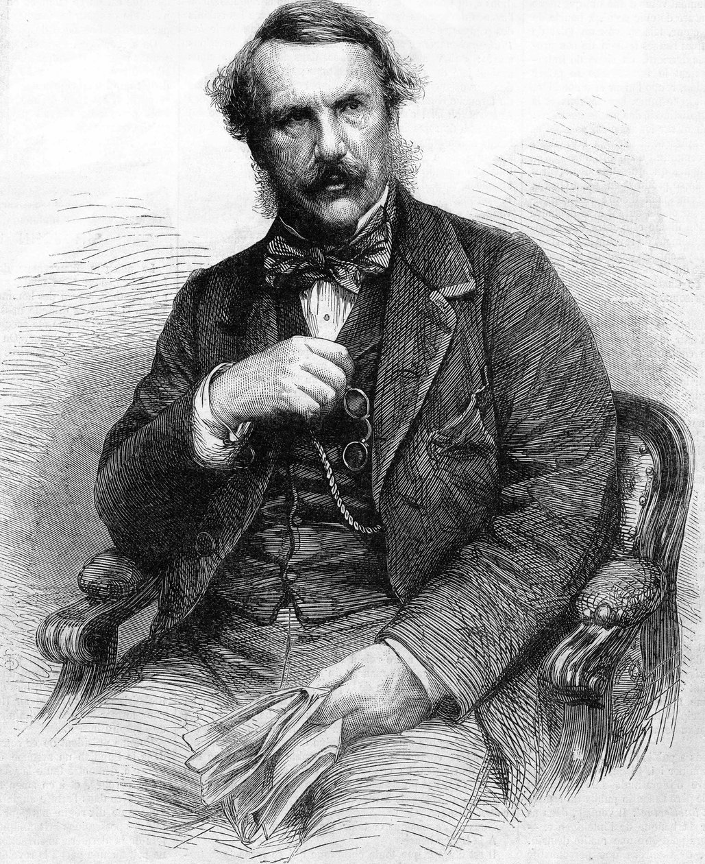 John Laird Mair Lawrencen muotokuva. brittiläinen hallintovirkamies (1811-1879). Englannin Intian kuvernööri; Kaiverrus 1864. tekijältä Unknown artist