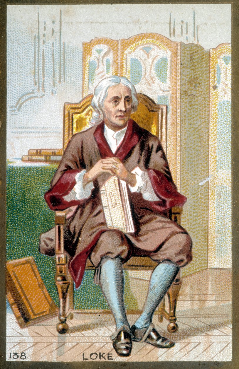 John Locken (1632-1704), englantilaisen filosofin muotokuva. 1800-luvun kromolitografia. tekijältä Unknown artist