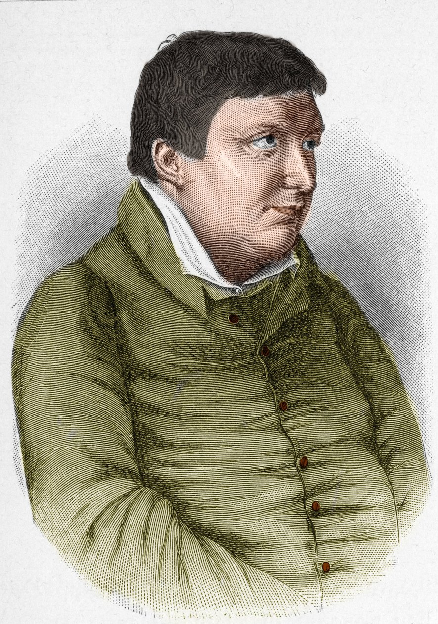 Muotokuva Karl Wilhelm Friedrich von Schlegelistä (1772-1829), saksalainen filosofi, kriitikko ja romanttisen liikkeen kirjailija tekijältä Unknown artist