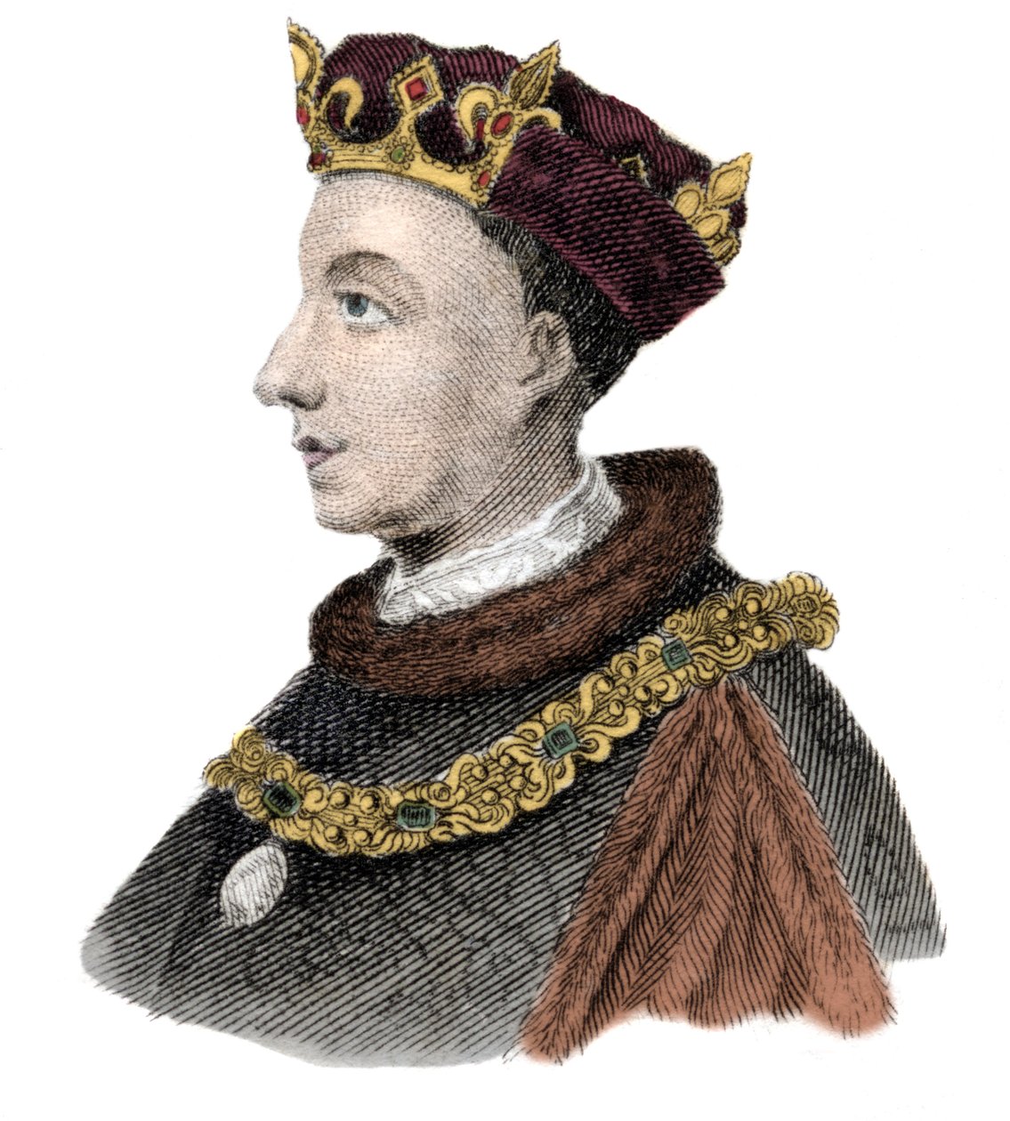 Englannin kuninkaan Henrik V:n (1387-1422) muotokuva. tekijältä Unknown artist