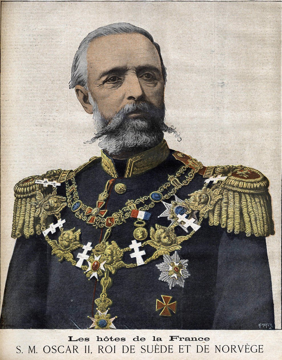 Kuningas Oscar II:n muotokuva. Ruotsin ja Norjan kuningas. 1829-1907. tekijältä Unknown artist