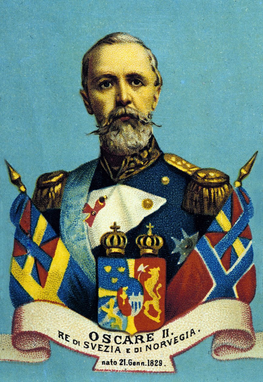 Kuningas Oscar II:n muotokuva. Ruotsin ja Norjan kuningas. 1829-1907. tekijältä Unknown artist