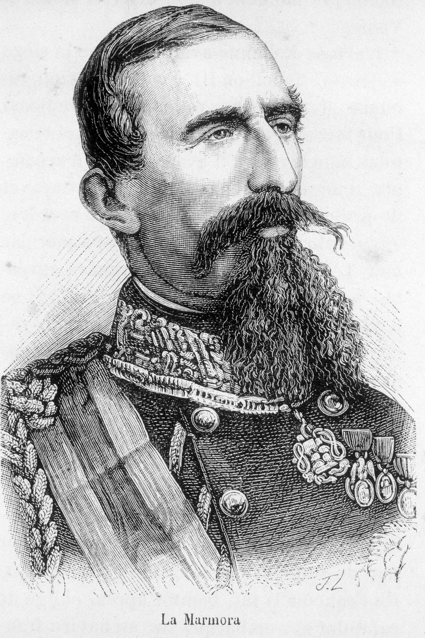 La Alfonso Ferreron muotokuva, ritari La Marmora, Italian kuningaskunnan neuvoston puheenjohtaja (1864-1866). tekijältä Unknown artist