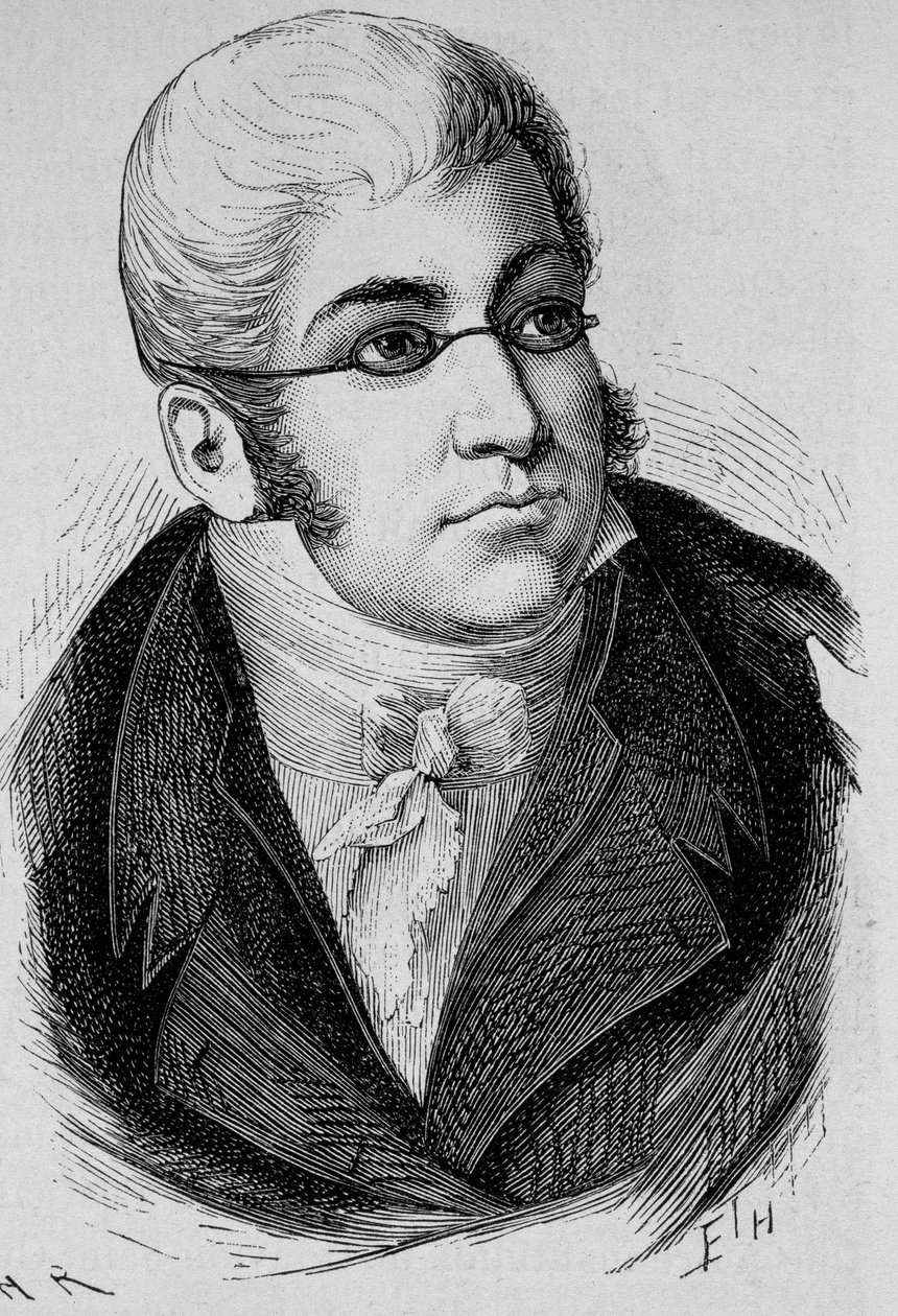 La Romiguièren muotokuva. Kaiverrus 1800-luvun lopusta H. Martinin teokseen "Histoire de France". tekijältä Unknown artist
