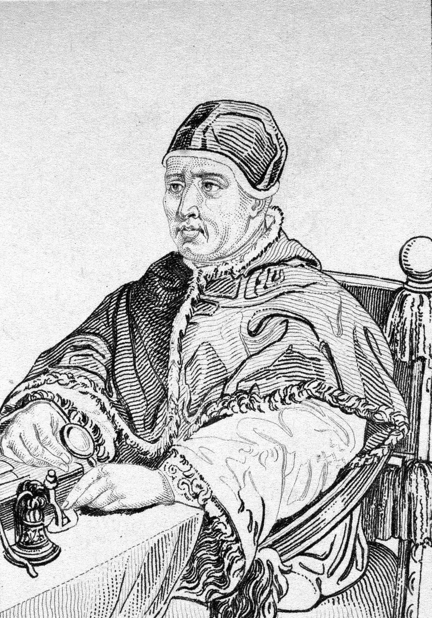 Muotokuva Leon X:stä (Johannes Medici) (1475 - 1521), 215. paavi (1513 - 1521). tekijältä Unknown artist