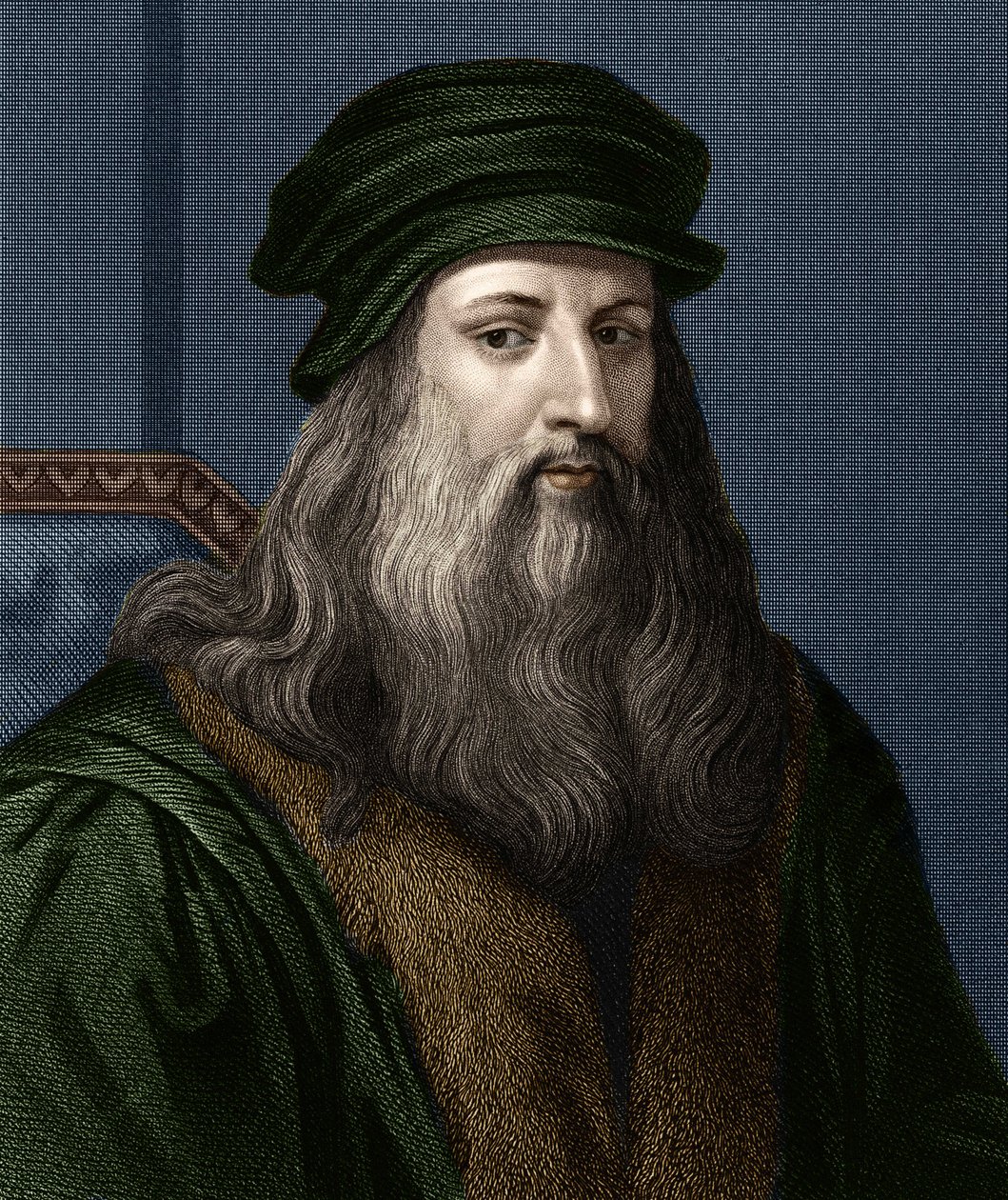 Muotokuva Leonard de Vincistä (1452-1519) (Leonardo da Vinci), italialainen taidemaalari. tekijältä Unknown artist