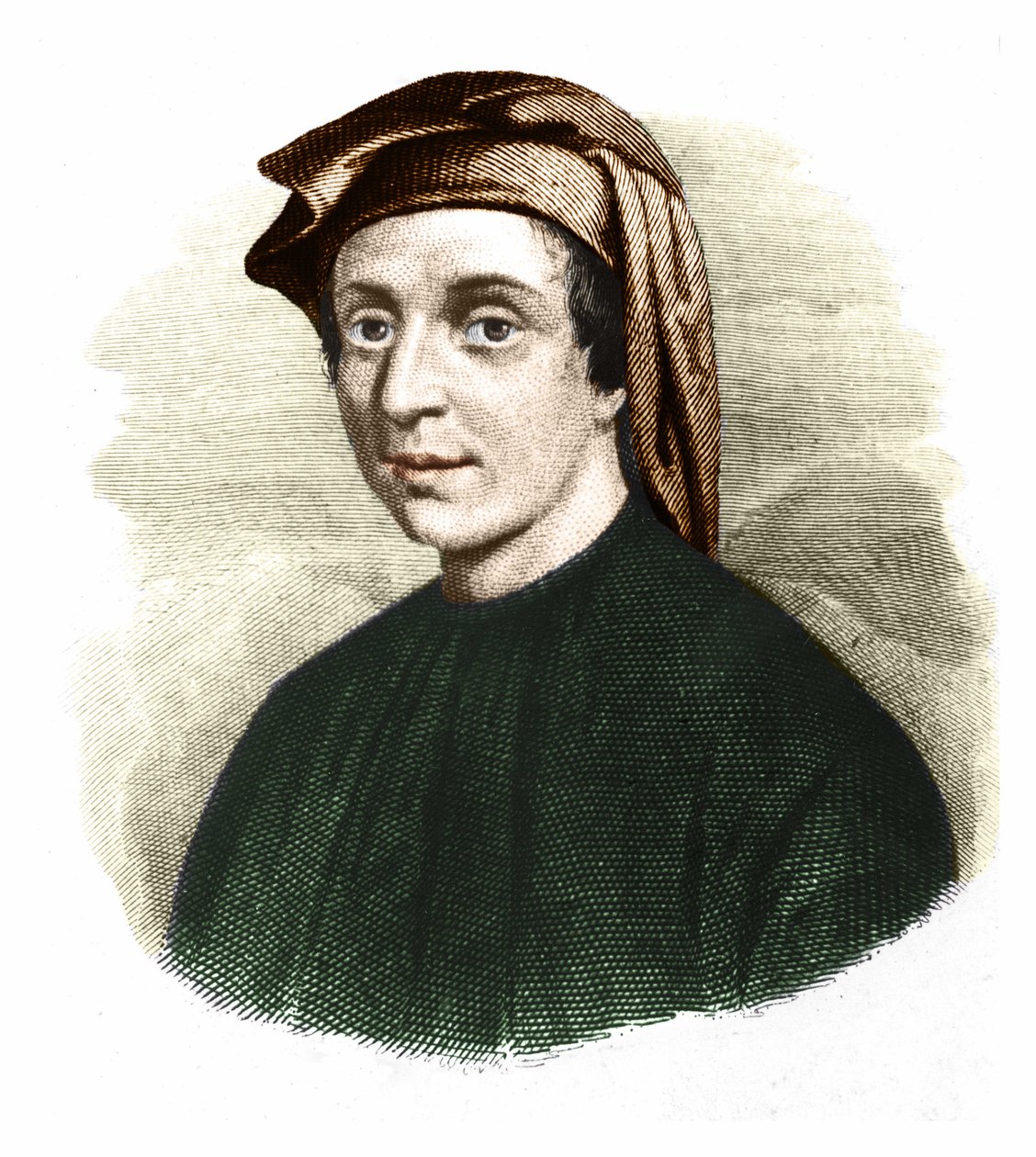 Leonardo Fibonaccin (1170-1245) muotokuva. (Leonard of Pisa). italialainen matemaatikko. tekijältä Unknown artist