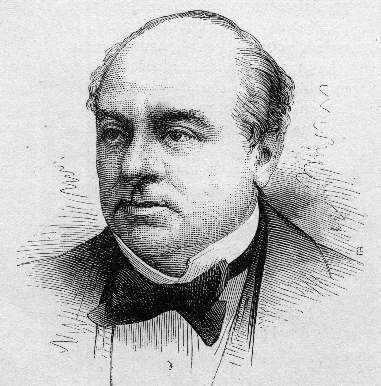 Leopold Barren muotokuva, ranskalainen koomikko, Comedie Francaisen jäsen vuosina 1858–1888. Kaiverrus "" Le Monde Illustré" -julkaisussa n¡1168, 16. elokuuta 1879. tekijältä Unknown artist