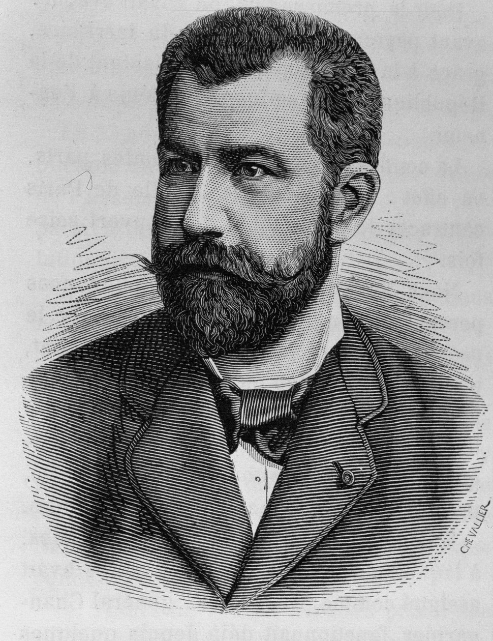 Léon Renaultin muotokuva. Kaiverrus 1800-luvun lopusta H. Martinin teokseen "Histoire de France". tekijältä Unknown artist