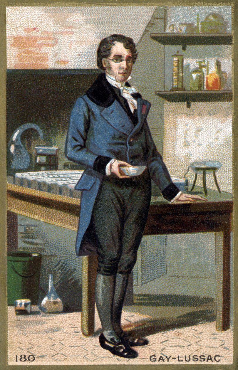 Muotokuva Louis-Joseph Gay-Lussacista (Louis Joseph Gay Lussac) (1778 - 1850), ranskalainen fyysikko ja kemisti. 1800-luvun kromolitografia. tekijältä Unknown artist
