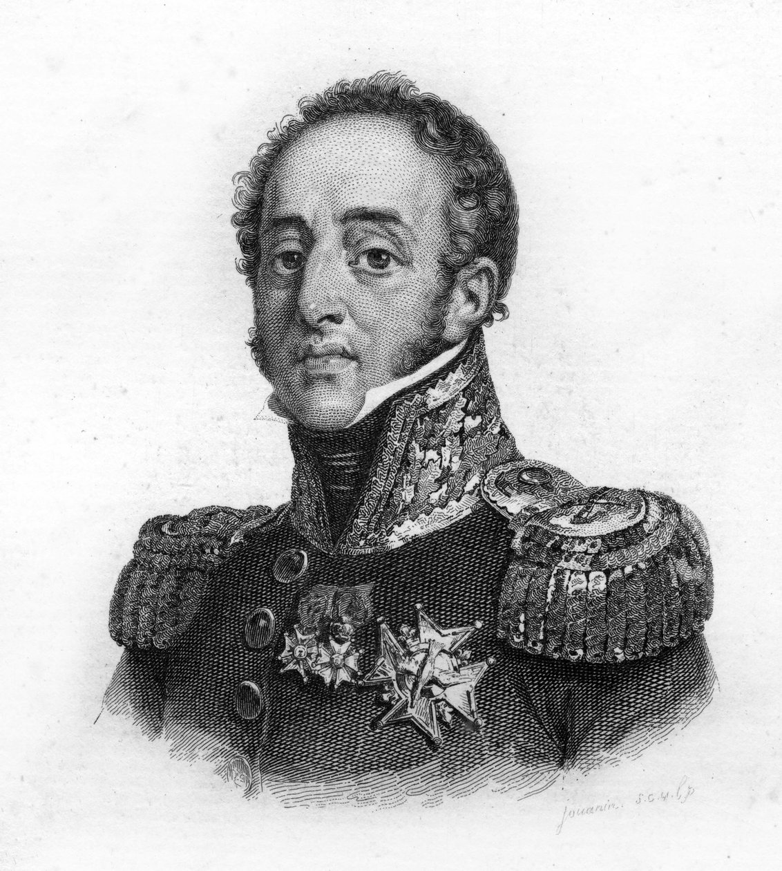 Louis Gabrielin (Louis-Gabriel) Suchetin (1770-1826), Albuferan herttua, Ranskan marsalkka, muotokuva, kaiverrus 1800-luvulta tekijältä Unknown artist