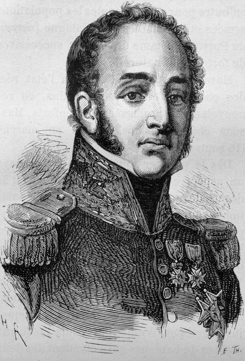 Louis Gabrielin (Louis-Gabriel) Suchetin (1770-1826) muotokuva. Kaiverrus 1800-luvun lopusta H. Martinin teokseen "Histoire de France". tekijältä Unknown artist