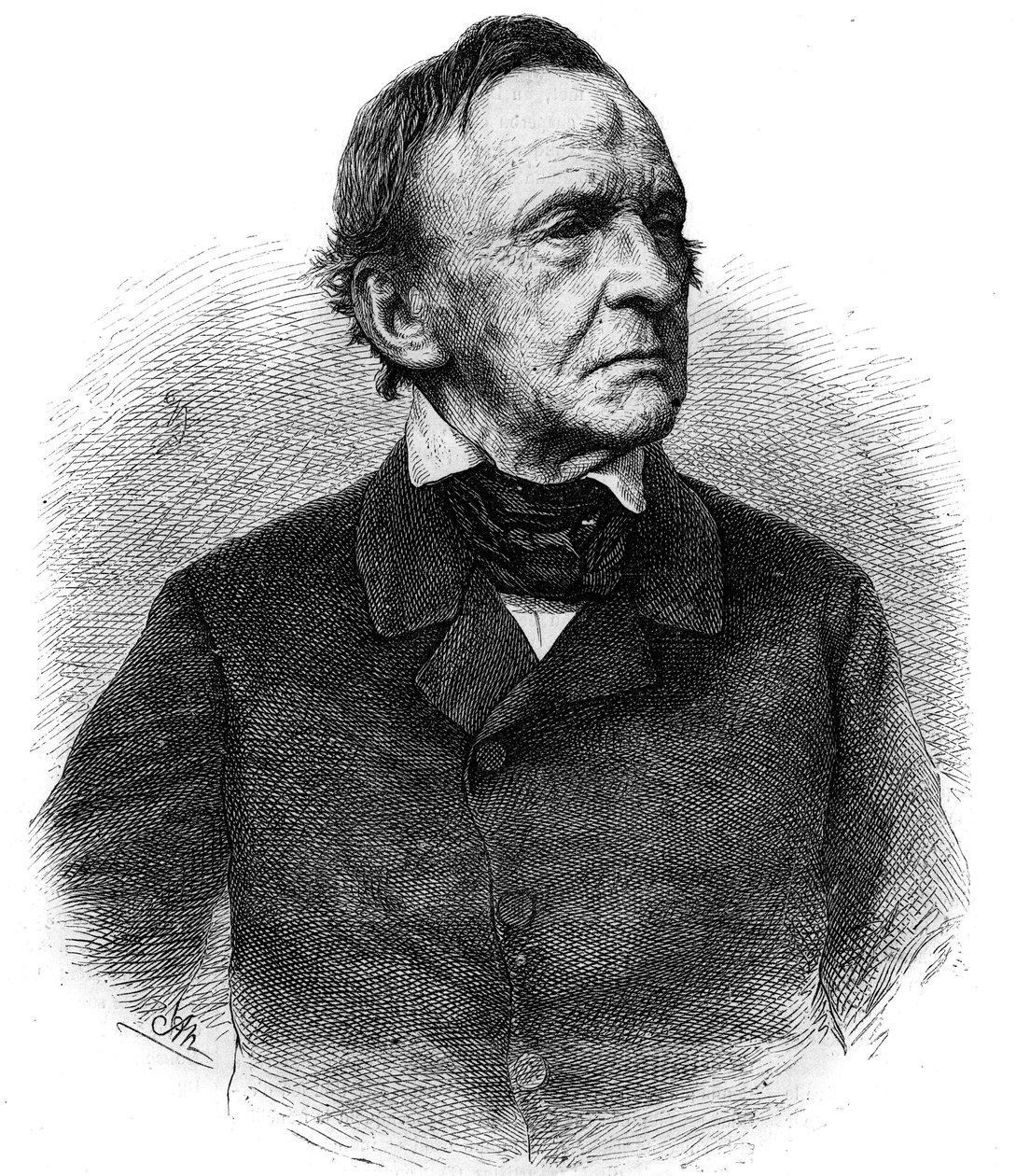Ludvig I:n (1786-1868) muotokuva Bavieren kuninkaasta 1825-1848. Kaiverrus "" Mainekas maailmankaikkeus"" tekijältä Unknown artist