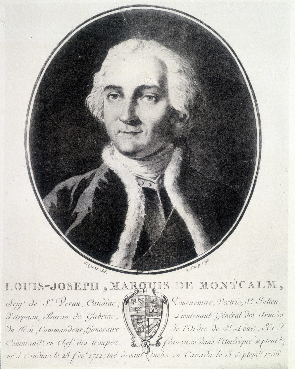Muotokuva Louis Josephista, markiisi de Montcalmista (1712-1759), Ranskan armeijasta. tekijältä Unknown artist