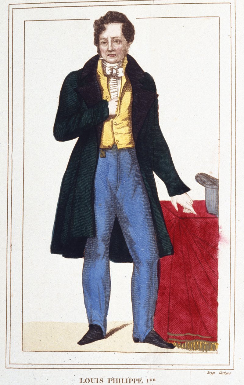 Ranskan kuninkaan Ludvig Philippe I:n muotokuva. kaiverrus vuodelta 1830. tekijältä Unknown artist