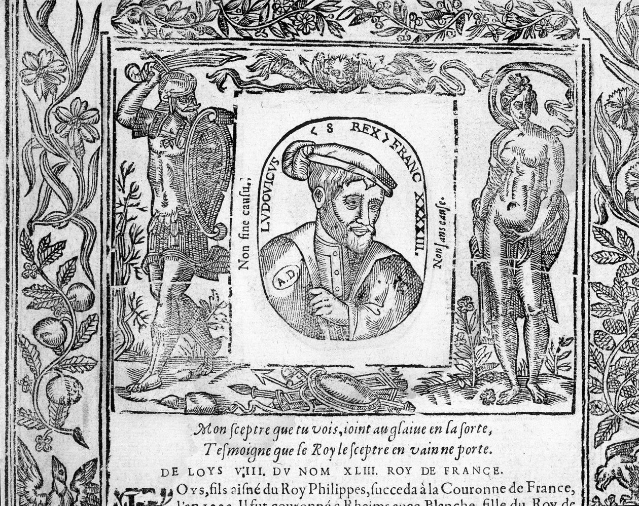 Ludvig VIII:n muotokuva, Ranskan leijonakuningas vuosina 1223–1226. tekijältä Unknown artist