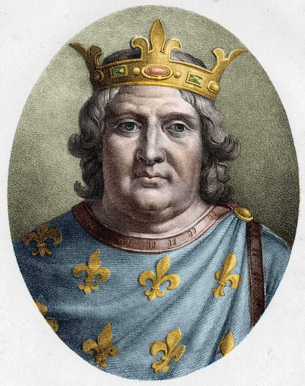 Ludvig VI Grosin (1081 - 1137), Ranskan kuninkaan muotokuva tekijältä Unknown artist