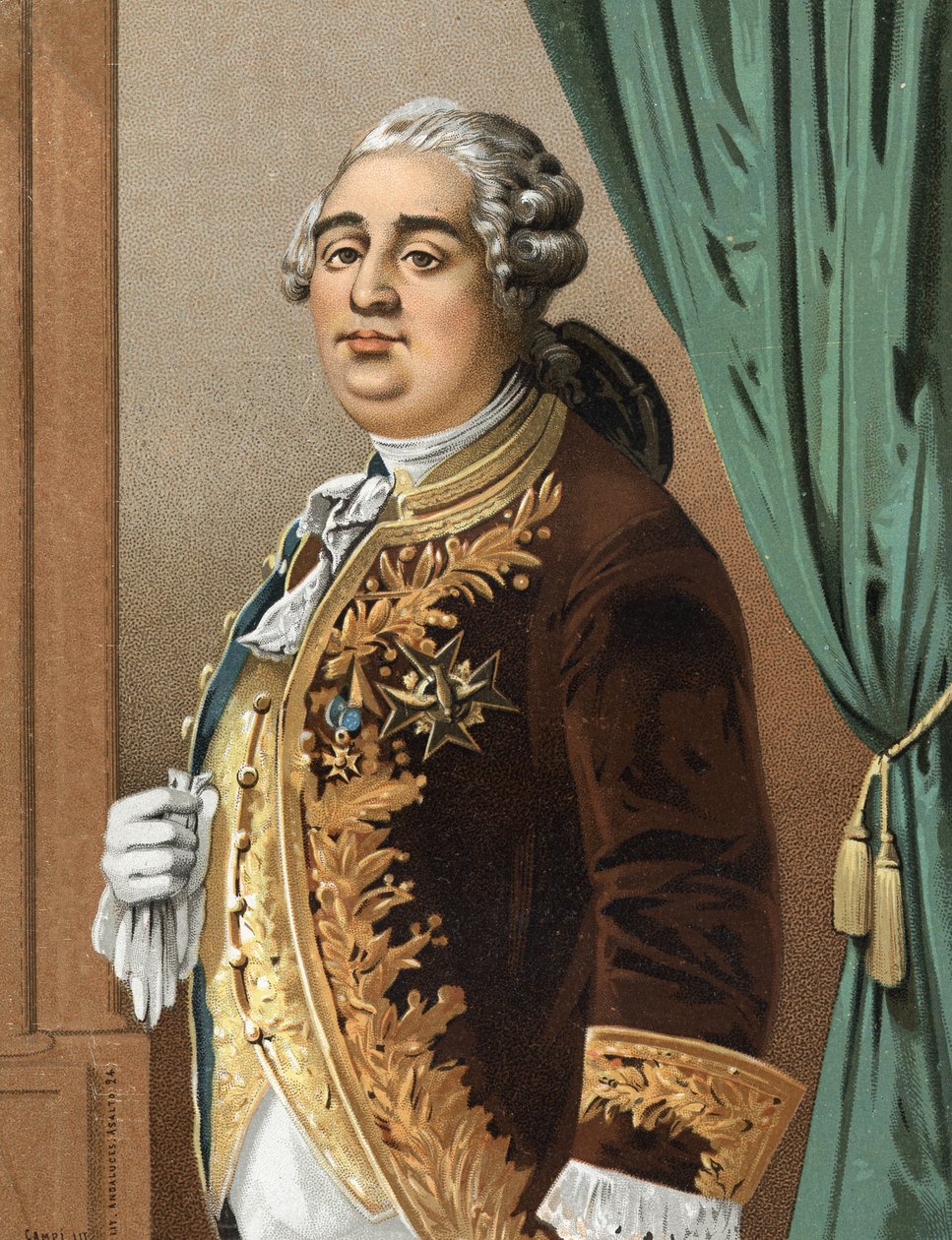 Ludvig XVI:n (1754 - 1793) muotokuva Ranskan kuninkaan "julkkismiesten ja naisten" jälkeen. Barcelona 1877. tekijältä Unknown artist