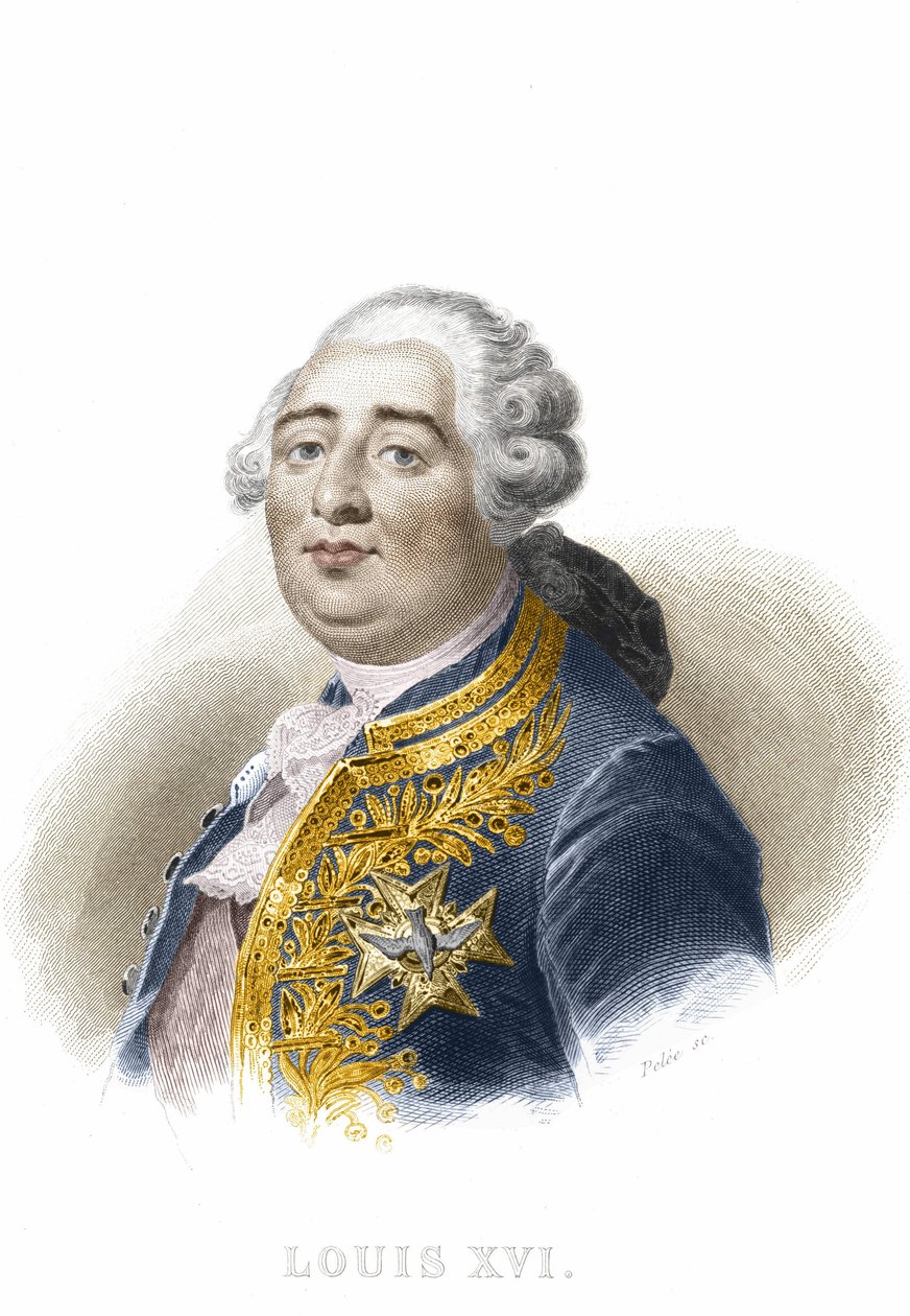 Ludvig XVI:n muotokuva. Kaiverrus 1800-luku. tekijältä Unknown artist