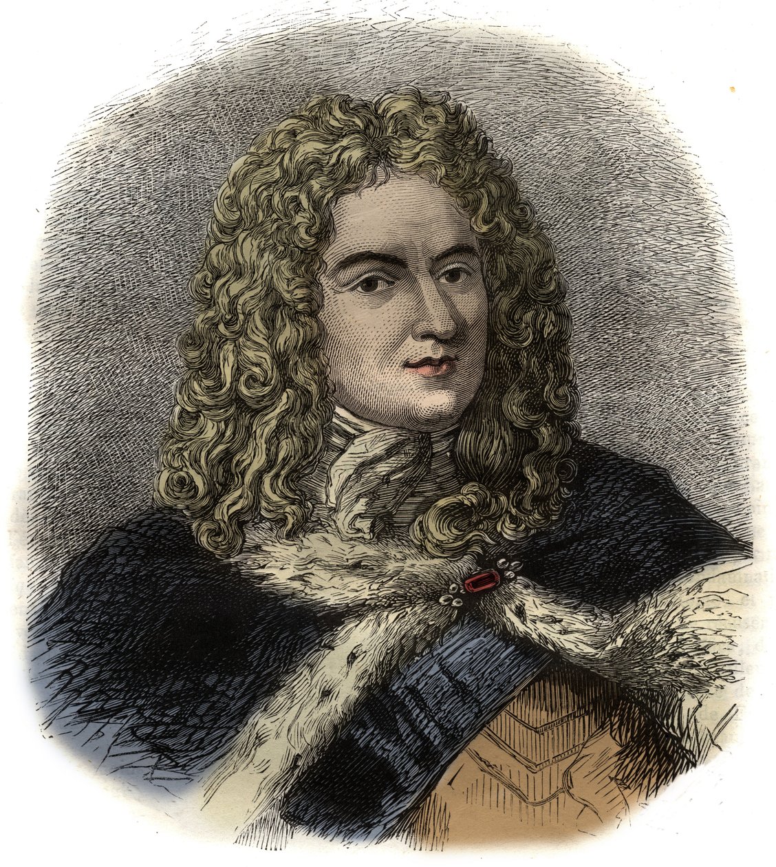 Louis de Rouvroyn muotokuva Saint-Simonin herttua - (Saint Simon) ranskalainen sotilas, diplomaatti ja arvostettu päiväkirjakirja - Louis de Rouvroyn muotokuva, Saint-Simonin herttua (1675-1755) muistomerkki tekijältä Unknown artist