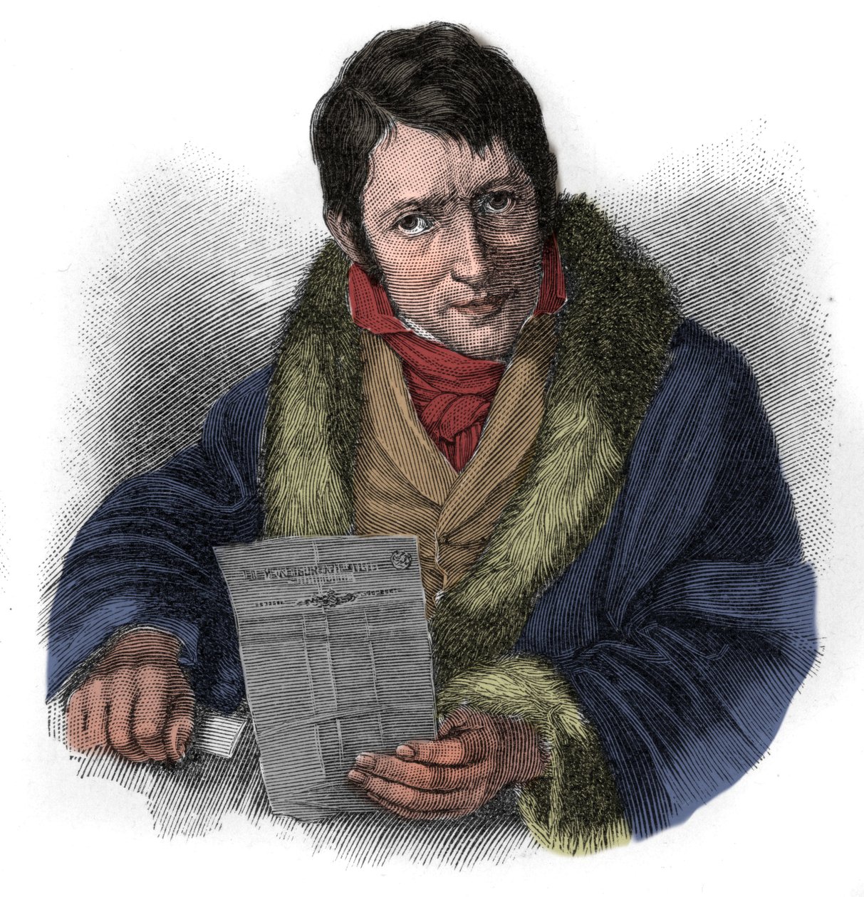 Ludwig Bornen (1786-1837), saksalaisen kirjailijan muotokuva tekijältä Unknown artist
