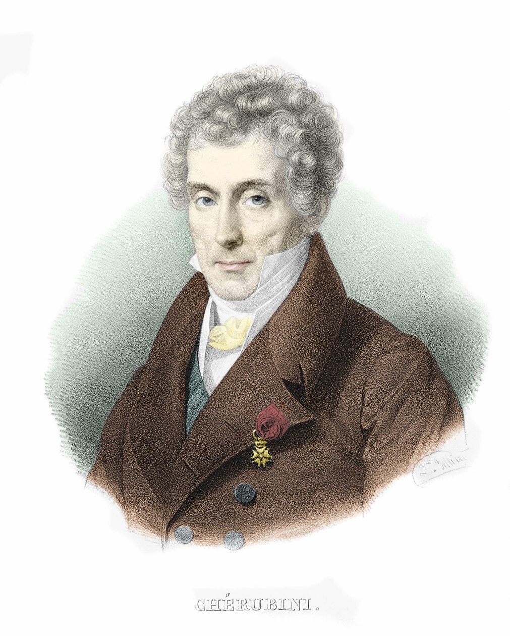 Luigi Cherubinin (1760-1842), italialaisen säveltäjän muotokuva. tekijältä Unknown artist