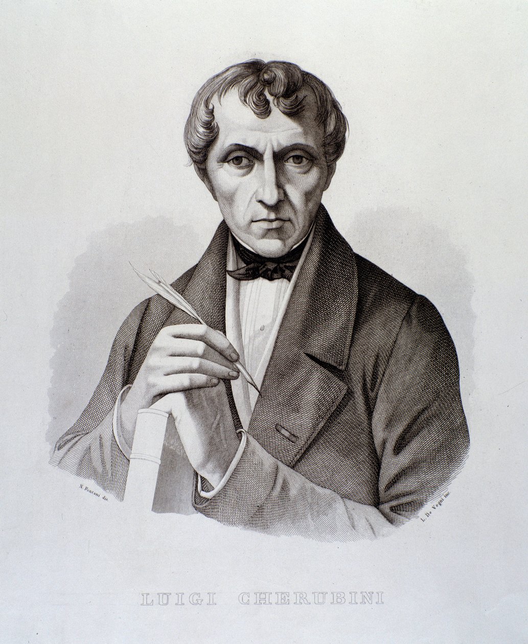 Luigi Cherubinin muotokuva (kaiverrus) tekijältä Unknown artist