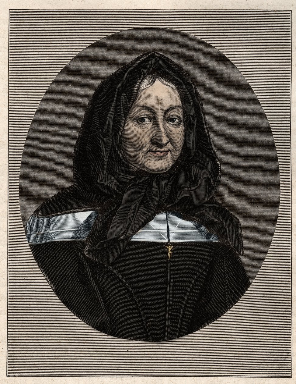 Muotokuva rouva Marie de Rubellesista, Miramionin rouvasta (1629-1696), Pyhän perheen tyttärien perustaja tekijältä Unknown artist