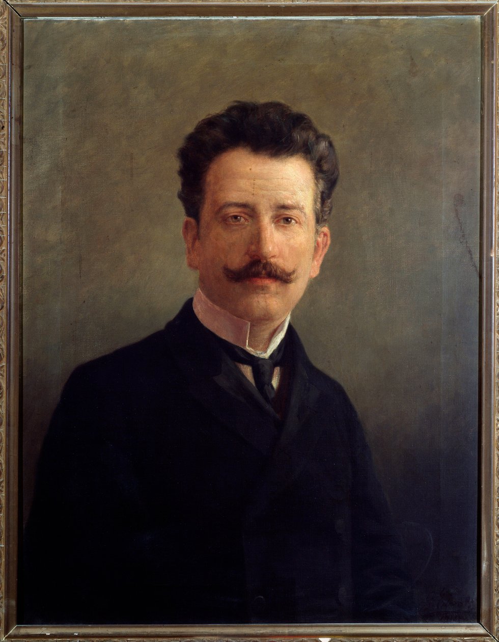 Italialaisen säveltäjän ja urkurin Marco Enrico Bossin muotokuva. noin 1900 (maalaus). tekijältä Unknown Artist
