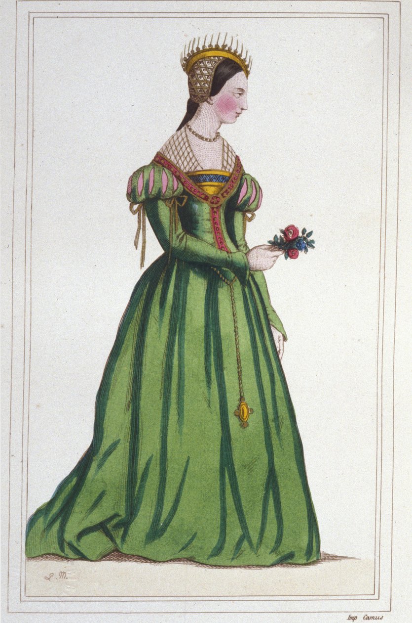 Muotokuva Marguerite de Francesta (1523 - 1574), Francois I:n ja Claude de Francen tyttärestä. Kaiverrus vuodelta 1830 tekijältä Unknown artist