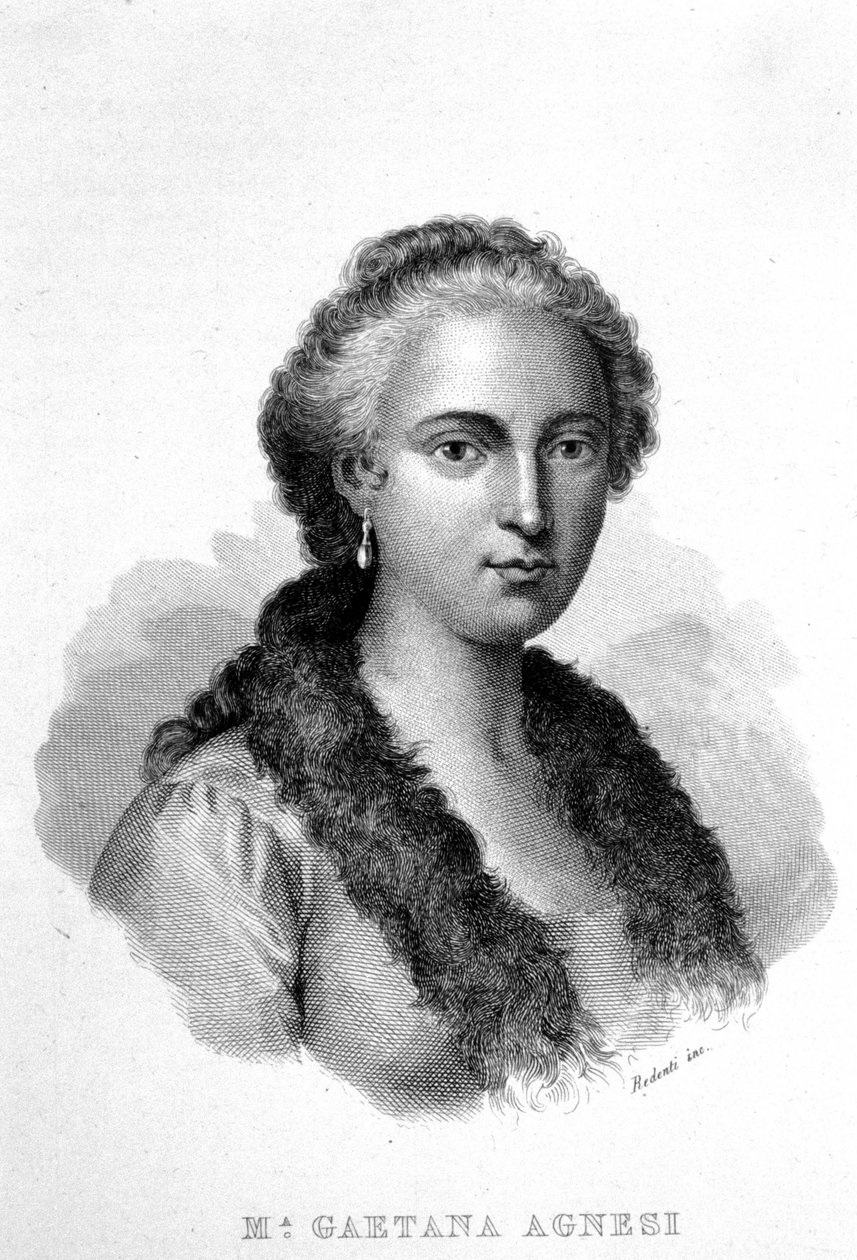 Maria Gaetana AGNESI (1718-1799) muotokuva. Italialainen tieteellinen polyglottifilosofi. tekijältä Unknown artist