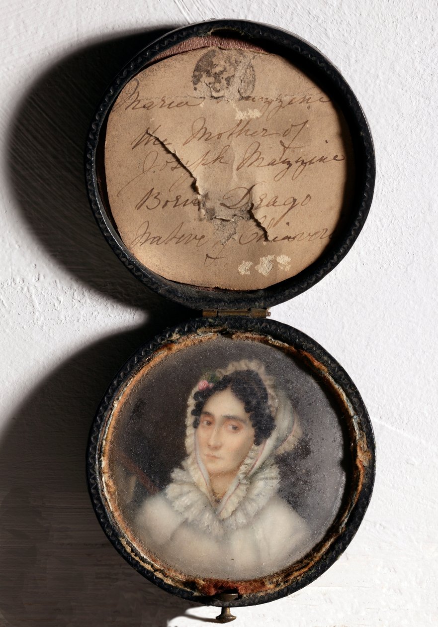 Giuseppe Mazzinin äidin Maria Mazzinin muotokuva (pienimaalaus tekijältä Unknown artist