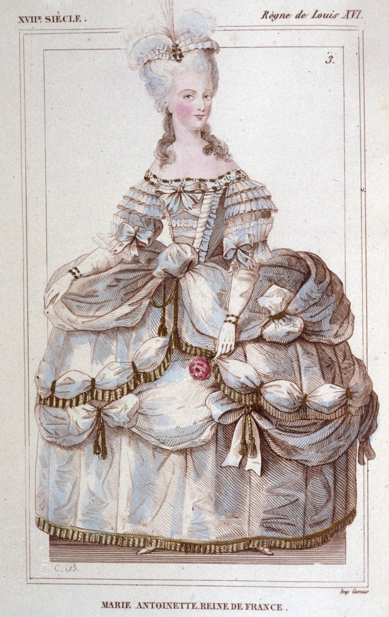 Muotokuva Marie Antoinettesta (1755-1793) kaiverrettu 1830 tekijältä Unknown artist