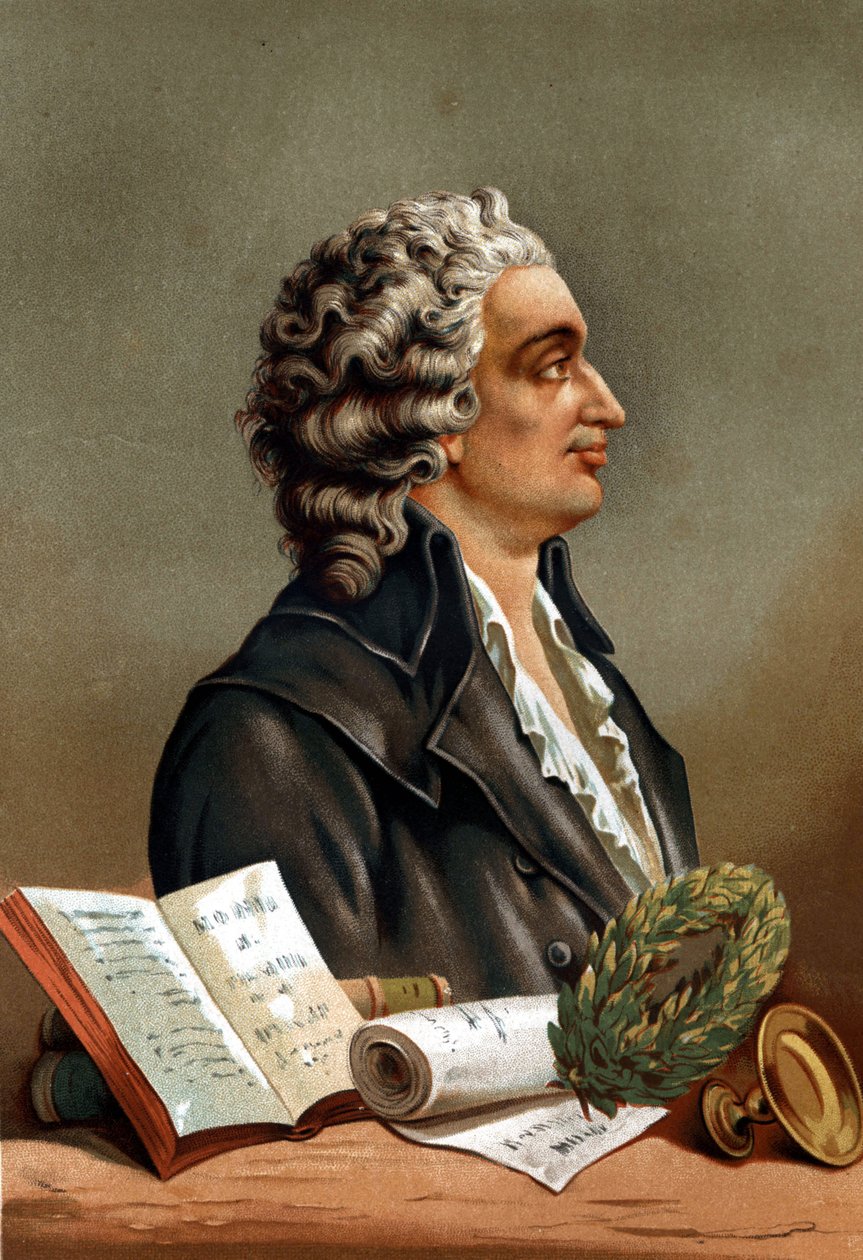 Marie Jean Antoine Nicolas de Caritat, Marquis de Condorcet (1743 - 1794) muotokuva Louis Figuierin "Tiede ja sen miehet" jälkeen. Barcelona 1881 tekijältä Unknown artist