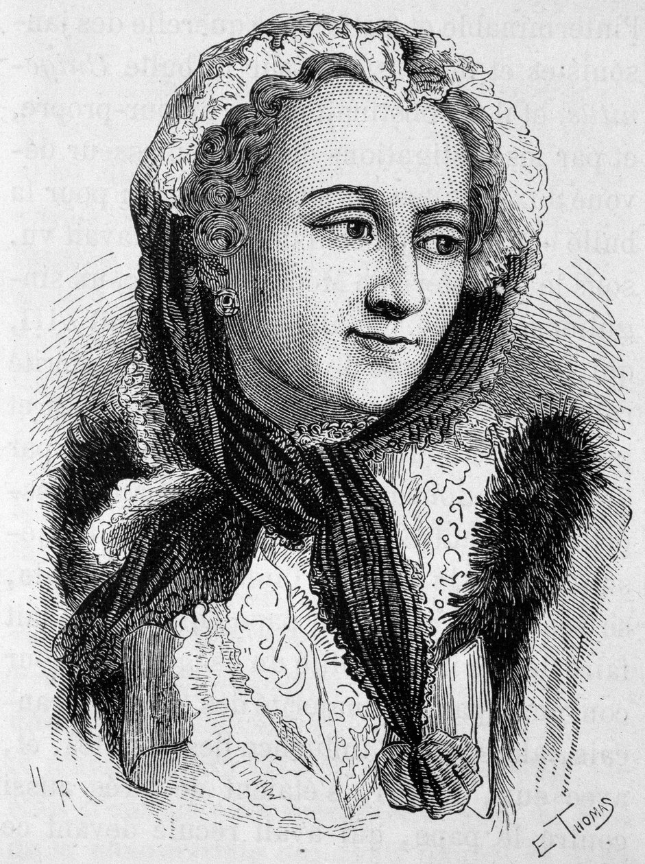 Muotokuva Marie Leszczynskasta (1703 - 1768). Kaiverrus 1800-luvun lopusta H. Martinin teokseen "Histoire de France". tekijältä Unknown artist