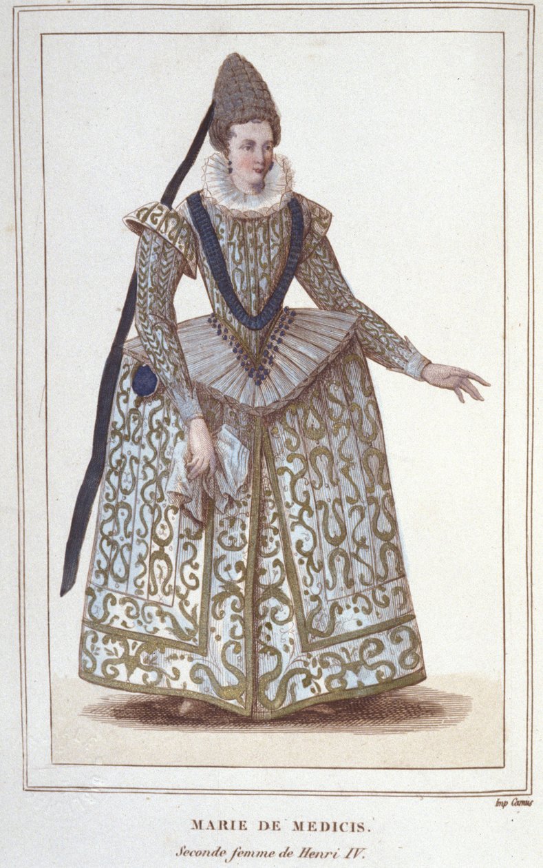 Muotokuva Maria Medicistä (1573 - 1642), Henrik IV:n vaimo ja Ludvig XIII:n äiti. Kaiverrus vuodelta 1830 tekijältä Unknown artist