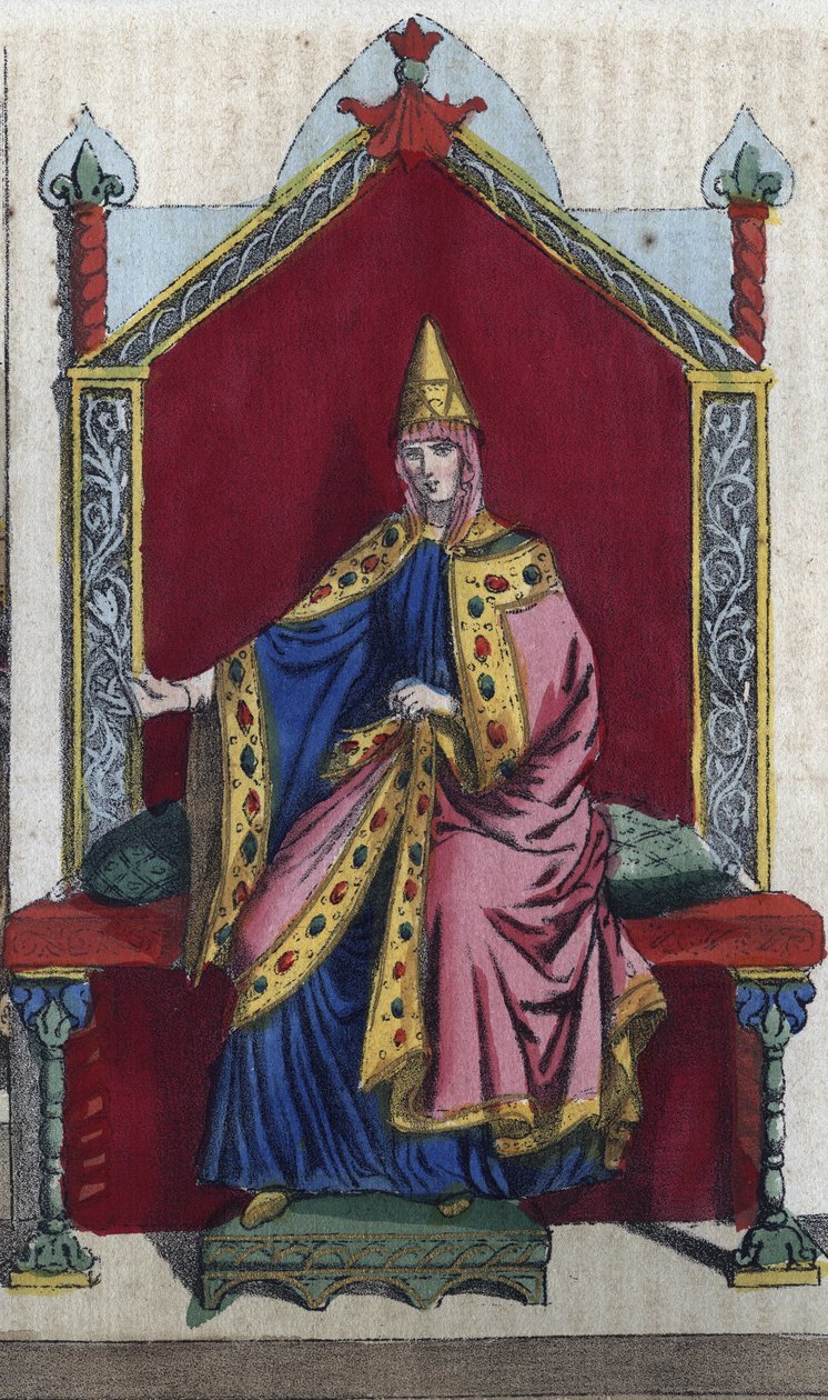 Toscanalaisen Matildan muotokuva, joka tunnetaan myös nimellä Matilda of Canoss (Matilde tai Mathilda) (1046 - 1115) italialainen aatelisnainen - kaiverrus kirjasta "Kaikkeuden kaikkien kansojen tapoja ja perinteitä". Se on hallituksen, lakien, miliisin ja tekijältä Unknown artist