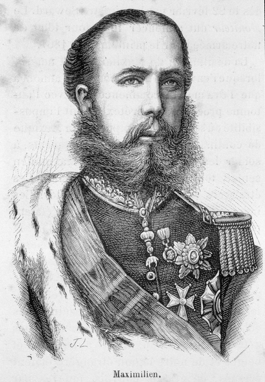 Meksikon Maximilian I:n tai Itävallan prinssin ja arkkiherttua, Unkarin ja Bohemen kuninkaallisen prinssin Ferdinand Maximilian Josephin muotokuva (1832-1867) tekijältä Unknown artist