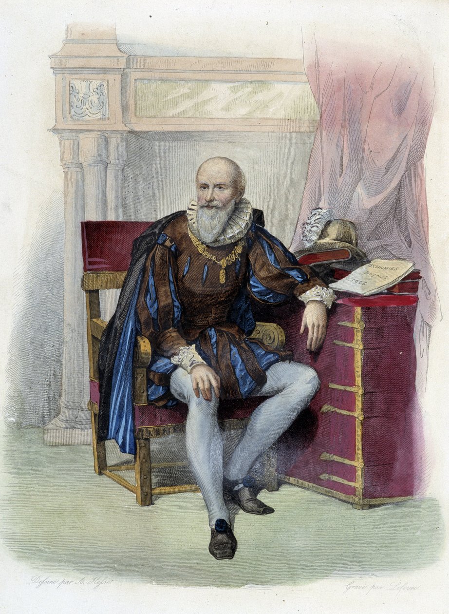 Muotokuva Maximilian of Bethunesta (1560-1641), Sullyn herttua, ranskalainen valtiomies - kirjassa "" Le Plutarque francais"" toim. Mennechet, Pariisi tekijältä Unknown artist
