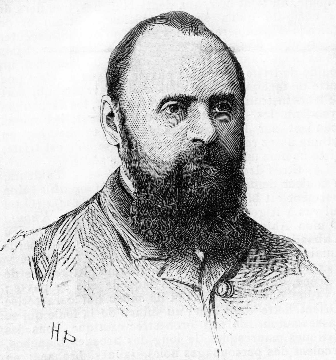 Milyn muotokuva (Mili, Milli) Aleksejevitš Balakirevin (1837-1910) Pianisti, kapellimestari ja venäläinen säveltäjä. Kaiverrus vuodelta 1889. tekijältä Unknown artist