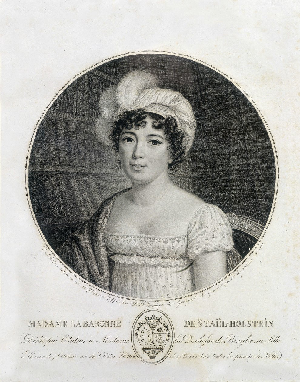Madame de Staëlin muotokuva - kaiverrus tekijältä Unknown artist