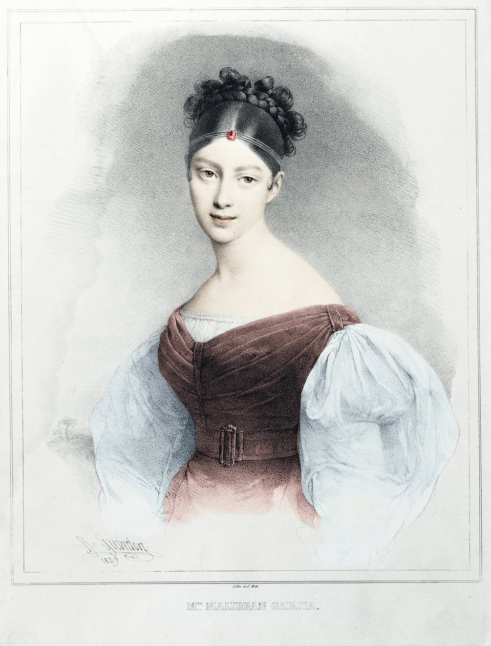 Muotokuva rouva Malibran Garciasta - mezzosopraanolaulaja tekijältä Unknown artist