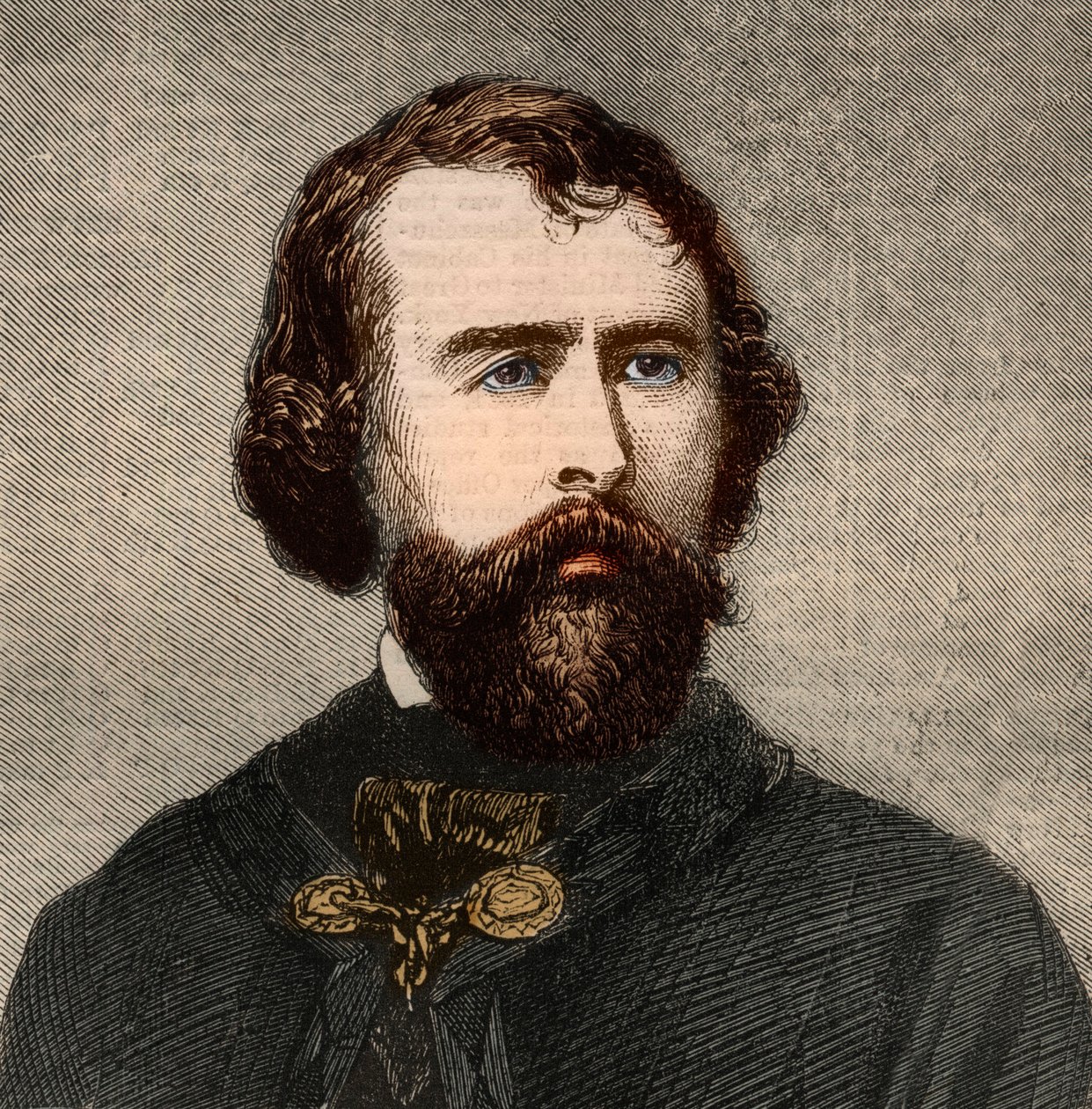 Amerikkalaisen kirjailijan Nathaniel Parker Willisin (1806-1867) muotokuva. Kaiverrus 23. tammikuuta 1858 julkaistuun kuvitettuun London News -lehteen. tekijältä Unknown artist