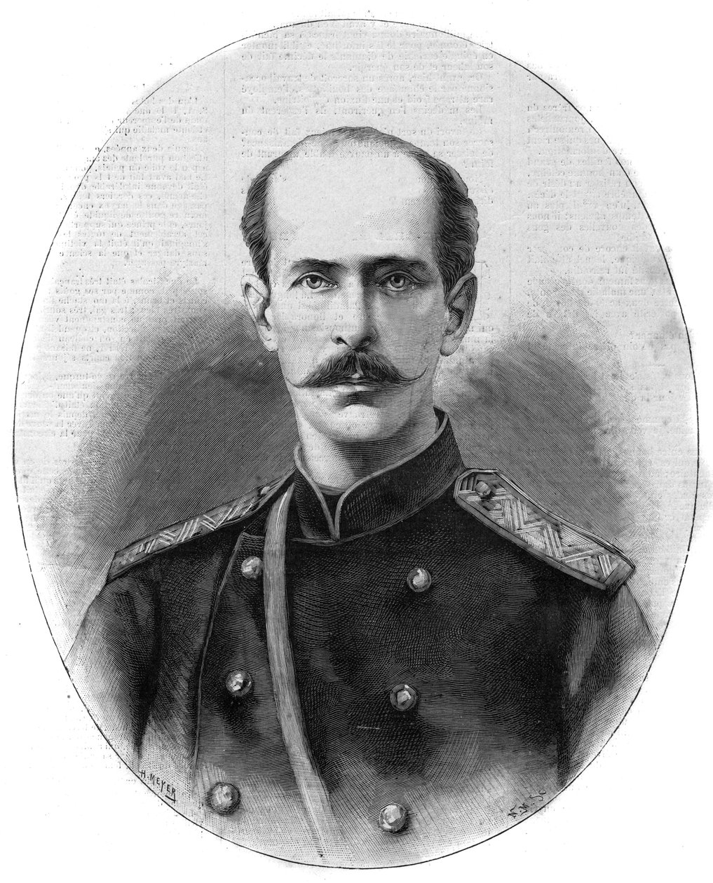 Muotokuva Nikolai Maximilianovitšista Leuchtenbergistä, Leuchtenbergin herttuasta ja prinssi Romanovskista (1843-1891) - Mainekas päiväkirja vuodelta 1891 tekijältä Unknown artist