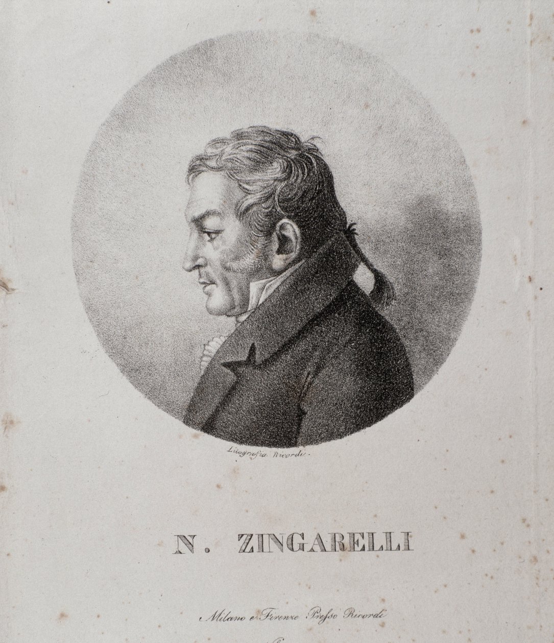 Nicola Antonio Zingarellin muotokuva (kaiverrus tekijältä Unknown artist