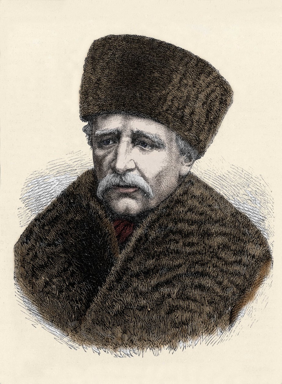 Muotokuva Nils Adolf Erik (Eric) Baron Nordenskjold (Nordenskiold) (1832-1901), ruotsalainen luonnontieteilijä ja tutkimusmatkailija. Kaiverrus 1800-luvun lopulta. tekijältä Unknown artist